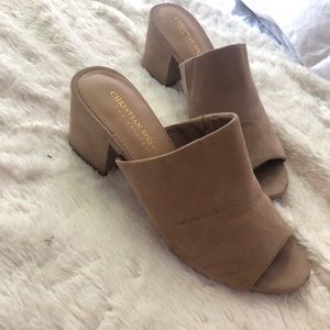 Tan Suede Mules